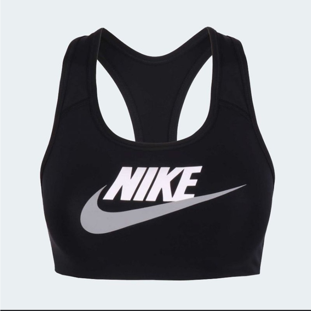 Nike Black, White & Gray Dri-Fit Swoosh Sports Bra (Size M) NWT